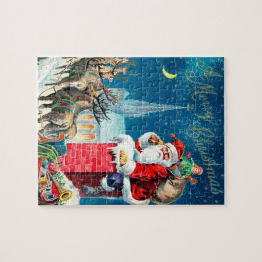 Weihnachten Viktorianischer Weihnachtsmann am Kami Puzzle (Horizontal)