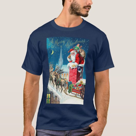 Weihnachten Viktorianischer Weihnachtsmann am Kami T-Shirt (Vorderseite)