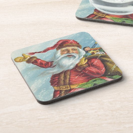 Weihnachten, Viktorianischer Weihnachtsmann auf de Getränkeuntersetzer (Linke Seite)