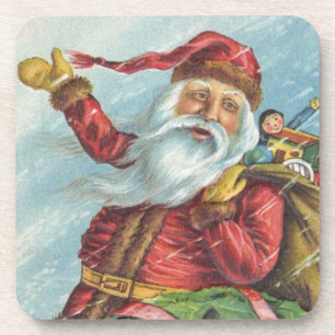 Weihnachten, Viktorianischer Weihnachtsmann auf de Getränkeuntersetzer