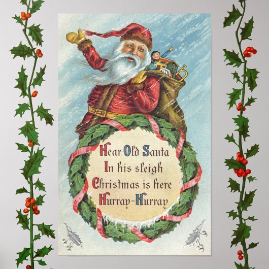 Weihnachten, Viktorianischer Weihnachtsmann auf de Poster