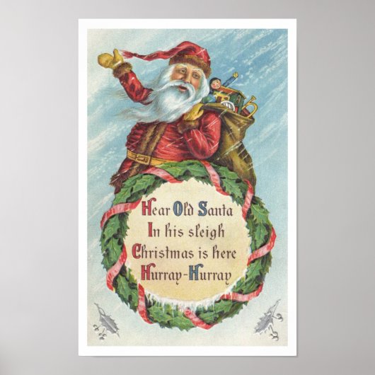 Weihnachten, Viktorianischer Weihnachtsmann auf de Poster (Vorne)