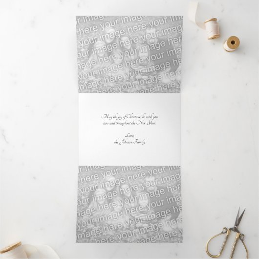 Weihnachten Viktorianischer Weihnachtsmann Dreifach Gefaltete Urlaubskarte (Innenseite)