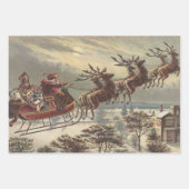Weihnachten, Viktorianischer Weihnachtsmann Geschenkpapier Set (Vorderseite 3)