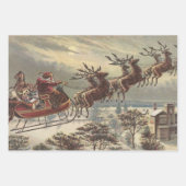 Weihnachten Viktorianischer Weihnachtsmann Geschenkpapier Set (Vorderseite)
