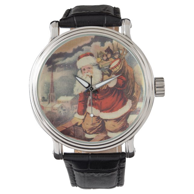 Weihnachten Viktorianischer Weihnachtsmann im Schl Armbanduhr (Vorderseite)