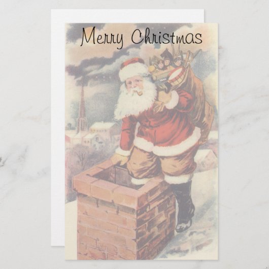 Weihnachten Viktorianischer Weihnachtsmann im Schl Briefpapier (Vorne/Hinten)