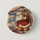 Weihnachten Viktorianischer Weihnachtsmann im Schl Button (Vorderseite)
