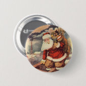 Weihnachten Viktorianischer Weihnachtsmann im Schl Button (Vorne & Hinten)