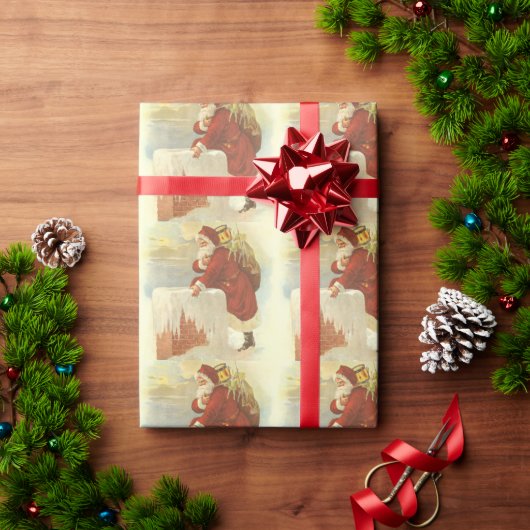 Weihnachten Viktorianischer Weihnachtsmann im Schl Geschenkpapier (Feiertagsgeschenk)