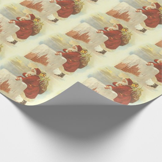 Weihnachten Viktorianischer Weihnachtsmann im Schl Geschenkpapier (Ecke)