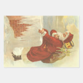 Weihnachten Viktorianischer Weihnachtsmann im Schl Geschenkpapier Set (Vorderseite)