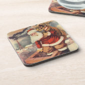 Weihnachten Viktorianischer Weihnachtsmann im Schl Getränkeuntersetzer (Linke Seite)