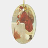 Weihnachten Viktorianischer Weihnachtsmann im Schl Keramik Ornament (Links)