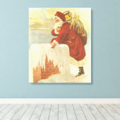 Weihnachten Viktorianischer Weihnachtsmann im Schl Leinwanddruck (Insitu (Holzboden))