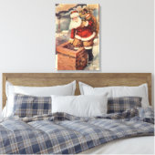 Weihnachten Viktorianischer Weihnachtsmann im Schl Leinwanddruck (Insitu (Schlafzimmer))
