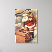 Weihnachten Viktorianischer Weihnachtsmann im Schl Leinwanddruck (Vorderseite)