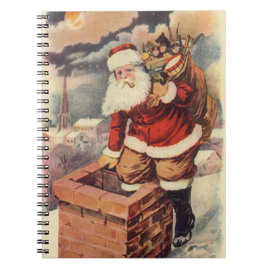 Weihnachten Viktorianischer Weihnachtsmann im Schl Notizblock (Vorderseite)