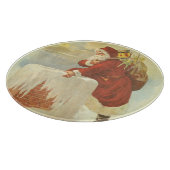 Weihnachten Viktorianischer Weihnachtsmann im Schl Schneidebrett (Ecke)