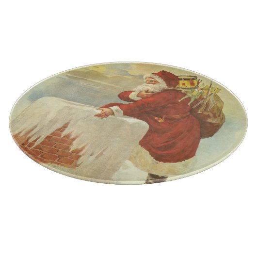 Weihnachten Viktorianischer Weihnachtsmann im Schl Schneidebrett (Ecke)