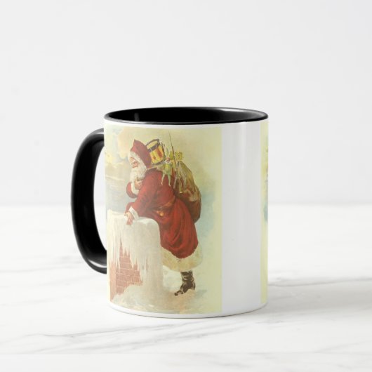 Weihnachten Viktorianischer Weihnachtsmann im Schl Tasse (Vorderseite Links)