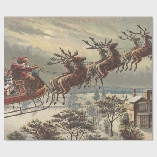 Weihnachten, Viktorianischer Weihnachtsmann im Sle Geschenkpapier (Flach)