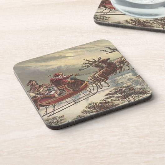 Weihnachten, Viktorianischer Weihnachtsmann im Sle Getränkeuntersetzer (Linke Seite)