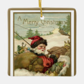 Weihnachten, Viktorianischer Weihnachtsmann im Sle Keramikornament (Vorderseite)