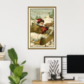 Weihnachten, Viktorianischer Weihnachtsmann im Sle Poster (Heimbüro)