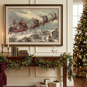 Weihnachten, Viktorianischer Weihnachtsmann im Sle Poster