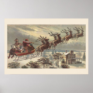 Weihnachten, Viktorianischer Weihnachtsmann im Sle Poster