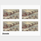 Weihnachten, Viktorianischer Weihnachtsmann im Sle Rechteckiger Aufkleber (Blatt)