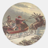 Weihnachten, Viktorianischer Weihnachtsmann im Sle Runder Aufkleber (Vorderseite)