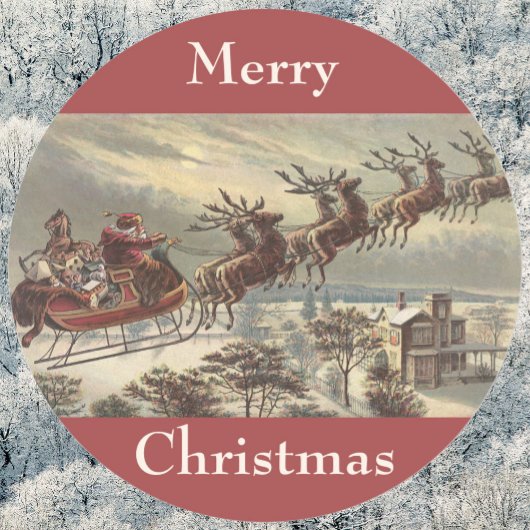 Weihnachten, Viktorianischer Weihnachtsmann im Sle Runder Aufkleber