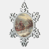 Weihnachten, Viktorianischer Weihnachtsmann im Sle Schneeflocken Zinn-Ornament (Rechts)