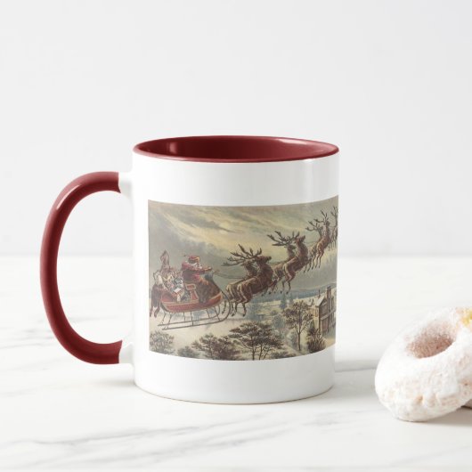 Weihnachten, Viktorianischer Weihnachtsmann im Sle Tasse (Mit Donut)