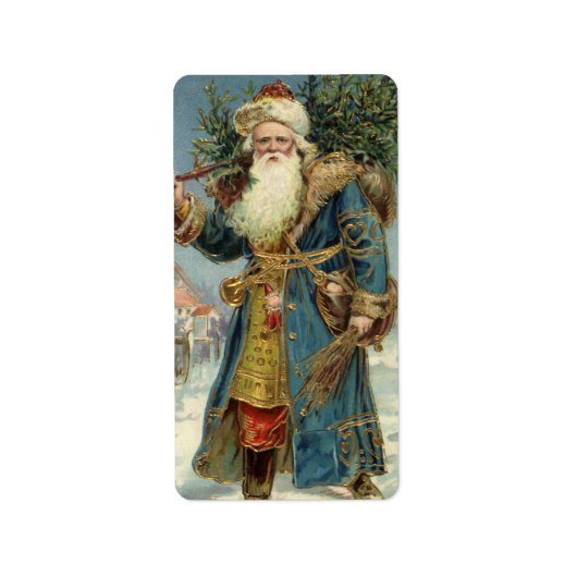 Weihnachten, Viktorianischer Weihnachtsmann mit Ba Adressaufkleber (Vorne)