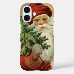 Weihnachten, Viktorianischer Weihnachtsmann mit Ba iPhone 16 Hülle