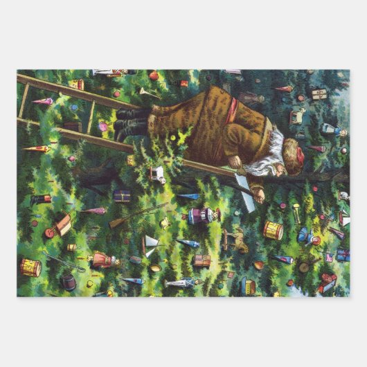 Weihnachten, Viktorianischer Weihnachtsmann mit Ba Geschenkpapier Set (Vorderseite)