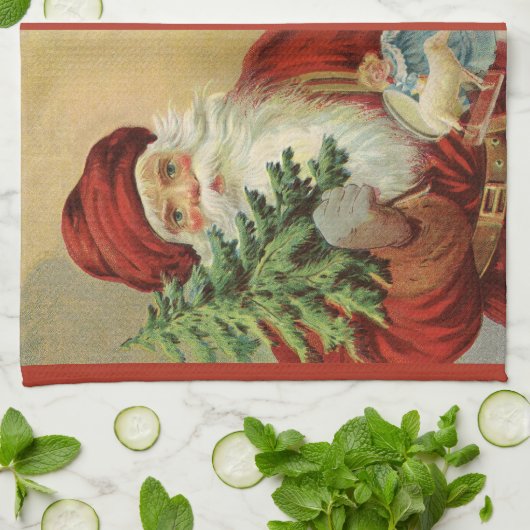 Weihnachten, Viktorianischer Weihnachtsmann mit Ba Geschirrtuch (Gefaltet)