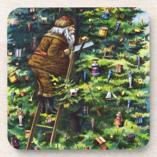 Weihnachten, Viktorianischer Weihnachtsmann mit Ba Getränkeuntersetzer (Vorderseite)