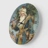 Weihnachten, Viktorianischer Weihnachtsmann mit Ba Große Wanduhr (Winkel)