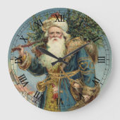 Weihnachten, Viktorianischer Weihnachtsmann mit Ba Große Wanduhr (Vorderseite)