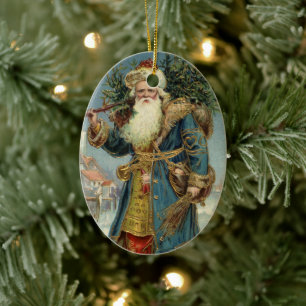Weihnachten, Viktorianischer Weihnachtsmann mit Ba Keramik Ornament