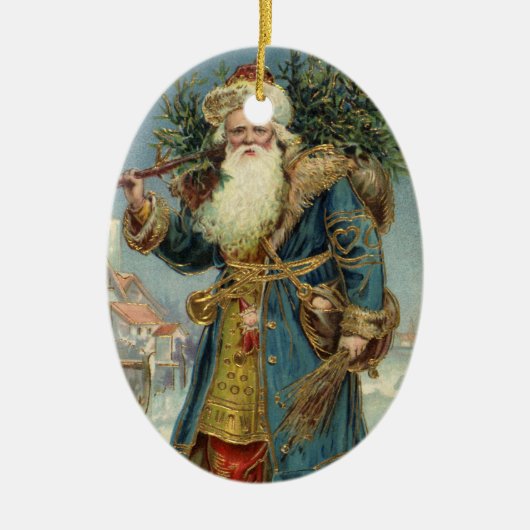 Weihnachten, Viktorianischer Weihnachtsmann mit Ba Keramik Ornament (Vorne)