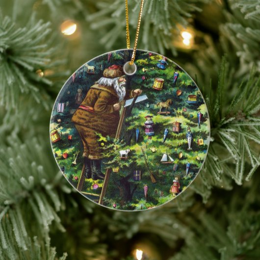 Weihnachten, Viktorianischer Weihnachtsmann mit Ba Keramikornament (Baum)