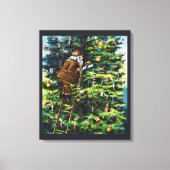 Weihnachten, Viktorianischer Weihnachtsmann mit Ba Leinwanddruck (Vorderseite)