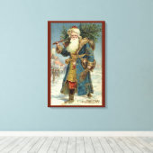 Weihnachten, Viktorianischer Weihnachtsmann mit Ba Leinwanddruck (Insitu (Holzboden))