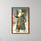Weihnachten, Viktorianischer Weihnachtsmann mit Ba Leinwanddruck (Vorderseite)