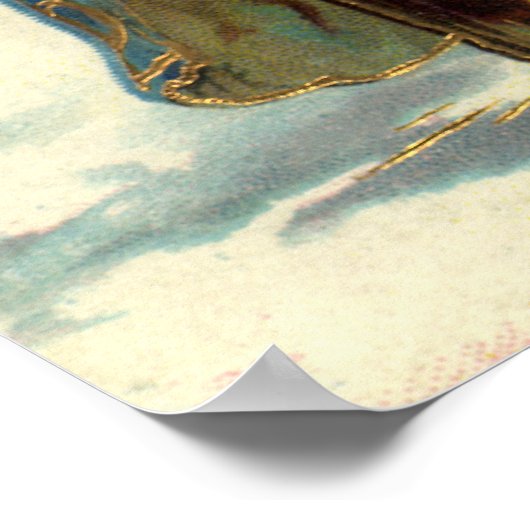 Weihnachten, Viktorianischer Weihnachtsmann mit Ba Poster (Ecke)